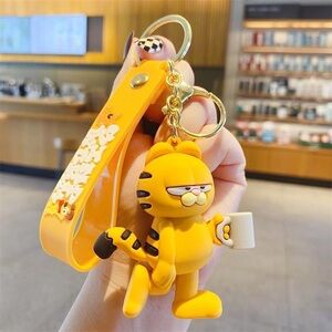 Garfield Keychain with Orange Strap